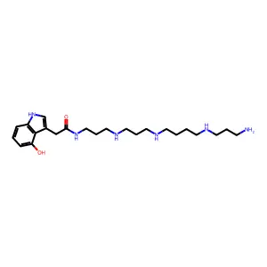 1H-Indole-3-acetamide, N-(3-((3-((4-((3-aminopropyl)amino)butyl)amino)propyl)amino)propyl)-4-hydroxy- structure