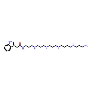 1H-Indole-3-acetamide, N-(20-amino-4,8,12,17-tetraazaeicos-1-yl) structure