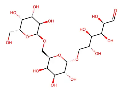 D-Gal alpha 1->6D-Gal alpha 1->6D-Glucose structure
