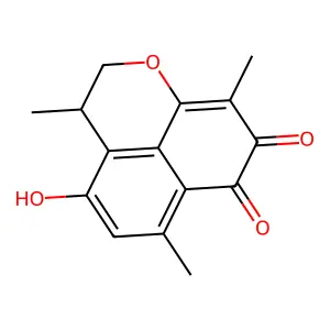 Naphtho[1,8-bc]pyran-7,8-dione, 2,3-dihydro-4-hydroxy-3,6,9-trimethyl- structure