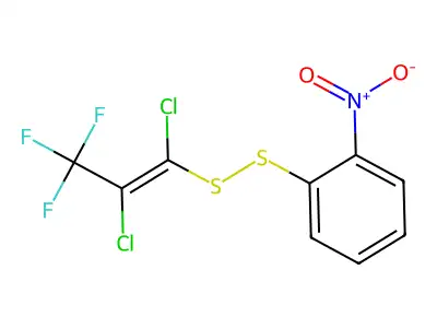 1,2-Dichloro-3,3,3-trifluoropropenyl 2-nitrophenyl disulfide structure