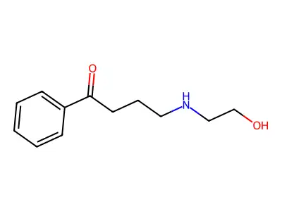 1-Butanone, 4-((2-hydroxyethyl)amino)-1-phenyl- structure