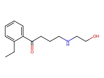 1-Butanone, 1-(2-ethylphenyl)-4-((2-hydroxyethyl)amino)- structure