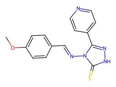 4-[(4-methoxyphenyl)methylideneamino]-3-pyridin-4-yl-1H-1,2,4-triazole-5-thione structure