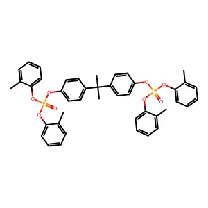 Isopropylidenedi-p-phenylene tetra-o-tolyl bis(phosphate) structure