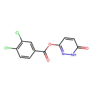 Benzoic acid, 3,4-dichloro-, 2,3-dihydro-3-oxo-6-pyridazinyl ester structure