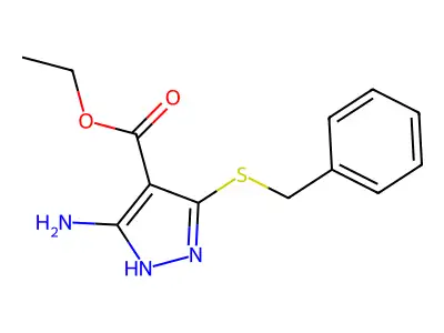 ethyl 5-amino-3-(benzylsulfanyl)-1H-pyrazole-4-carboxylate structure