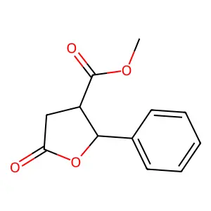 2-Furoic acid, tetrahydro-5-oxo-2-phenyl-, methyl ester structure