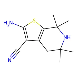 2-amino-5,5,7,7-tetramethyl-4H,5H,6H,7H-thieno[2,3-c]pyridine-3-carbonitrile structure