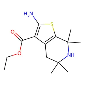 2-Amino-5,5,7,7-tetramethyl-4,5,6,7-tetrahydro-thieno[2,3-c]pyridine-3-carboxylic acid ethyl ester structure