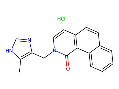 Benz(h)isoquinolin-1(2H)-one, 2-((5-methyl-1H-imidazol-4-yl)methyl)-, monohydrochloride structure