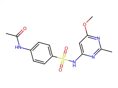 Acetamide, N-(4-((6-methoxy-2-methyl-4-pyrimidinyl)aminosulfonyl)phenyl)- structure