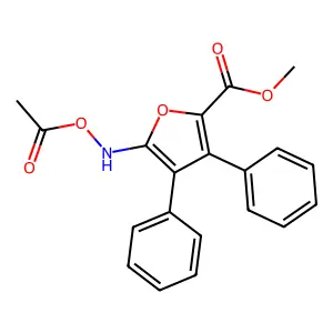Methyl 3,4-diphenyl-5-acetoxyamino-2-furoate structure