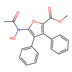 Methyl 3,4-diphenyl-N-hydroxy-5-acetylamino-2-furoate structure