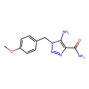 5-amino-1-(4-methoxybenzyl)-1H-1,2,3-triazole-4-carboxamide structure