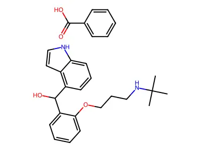 alpha-(2-(3-((1,1-Dimethylethyl)amino)propoxy)phenyl)-1H-indol-4-methanol benzoate structure