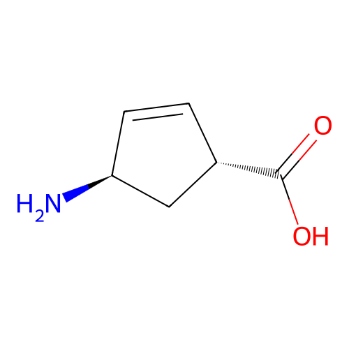 (1R,4R)-4-aminocyclopent-2-ene-1-carboxylic acid structure
