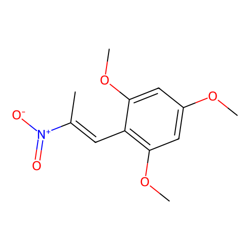 1,3,5-trimethoxy-2-[(E)-2-nitroprop-1-enyl]benzene structure