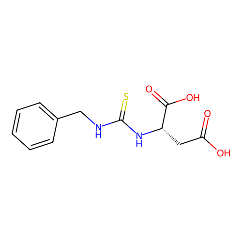 (2S)-2-(benzylcarbamothioylamino)butanedioic acid structure