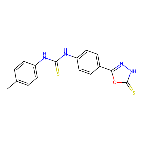1-(p-Tolyl)-3-[4-(5-sulfanyl-1,3,4-oxadiazol-2-yl)phenyl]thiourea structure