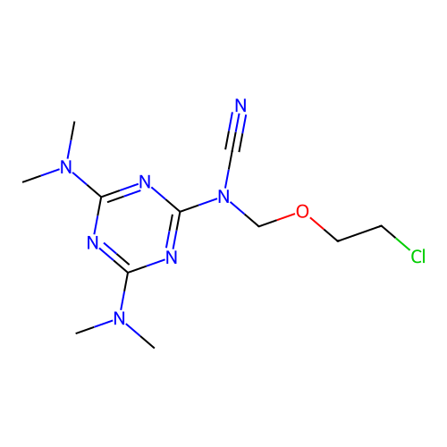 [4,6-Bis(dimethylamino)-1,3,5-triazin-2-yl][(2-chloroethoxy)methyl]cyanamide structure