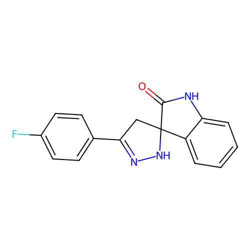 5'-(4-fluorophenyl)-2',4'-dihydrospiro[indole-3,3'-pyrazol]-2(1H)-one structure