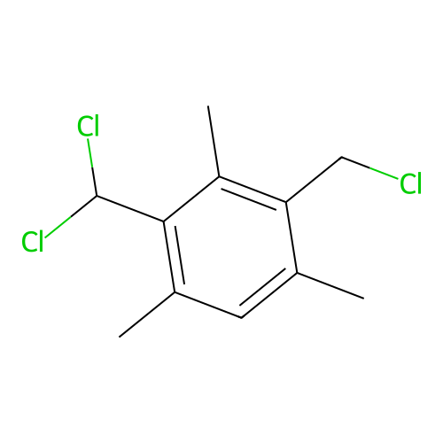 2-(Chloromethyl)-4-(dichloromethyl)-1,3,5-trimethylbenzene structure