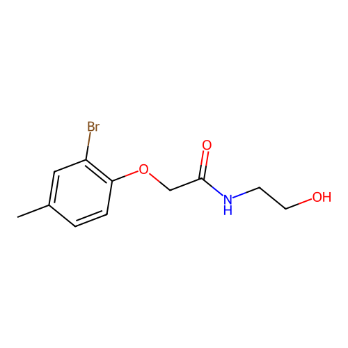 2-(2-bromo-4-methylphenoxy)-N-(2-hydroxyethyl)acetamide structure