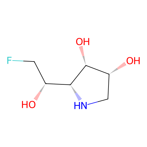 (2S,3S,4R)-2-((S)-2-Fluoro-1-hydroxyethyl)pyrrolidine-3,4-diol structure