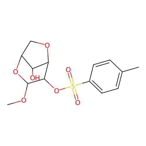Methyl 3,6-anhydro-2-O-(4-methylbenzene-1-sulfonyl)hexopyranoside structure