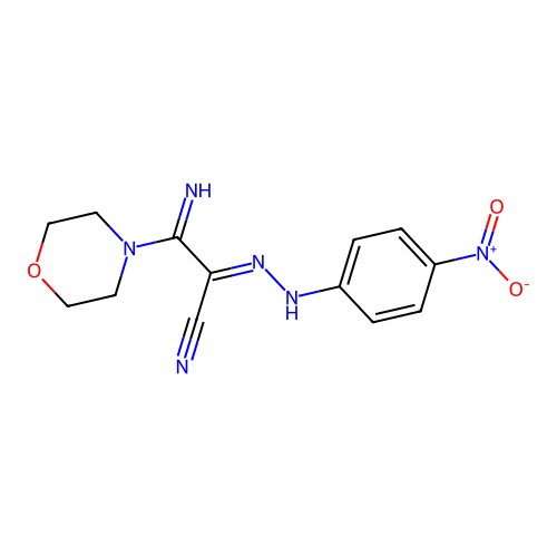3-Imino-3-morpholin-4-yl-2-[(4-nitro-phenyl)-hydrazono]-propionitrile structure