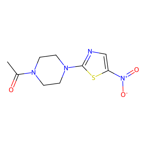 1-Acetyl-4-(5-nitro-2-thiazolyl)piperazine structure