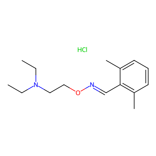 Benzaldehyde, 2,6-dimethyl-, O-(2-(diethylamino)ethyl)oxime, monohydrochloride structure
