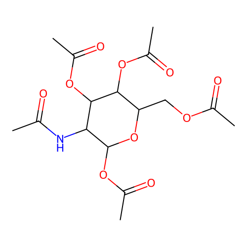1,3,4,6-Tetra-O-acetyl-2-deoxy-2-((1-hydroxyethylidene)amino)hexopyranose structure