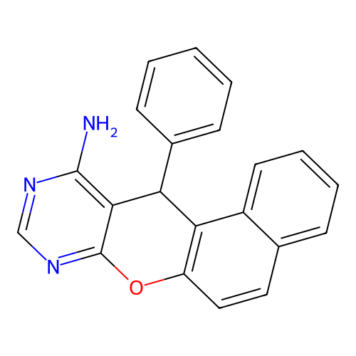 12-phenyl-12H-benzo[5,6]chromeno[2,3-d]pyrimidin-11-amine structure