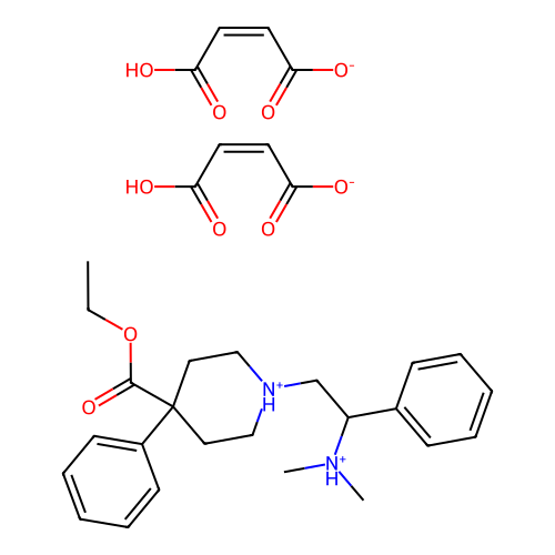 Isonipecotic acid, 1-(beta-(dimethylamino)phenethyl)-4-phenyl-, ethyl ester, maleate (1:2) structure