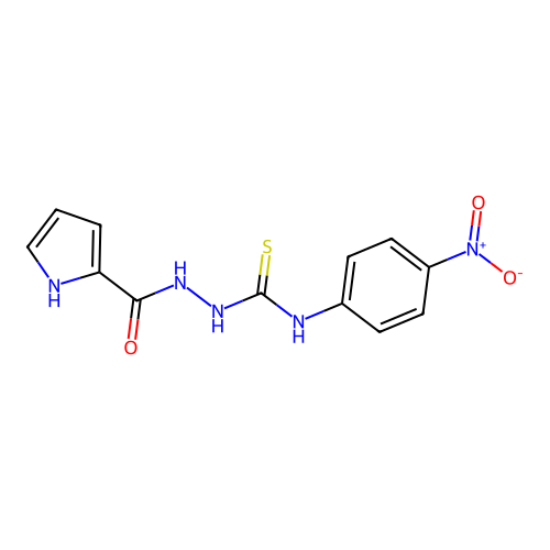 1-(4-nitrophenyl)-3-(1H-pyrrole-2-carbonylamino)thiourea structure