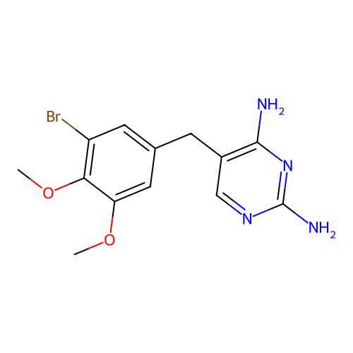 2,4-Diamino-5-(3-bromo-4,5-dimethoxybenzyl)pyrimidine structure