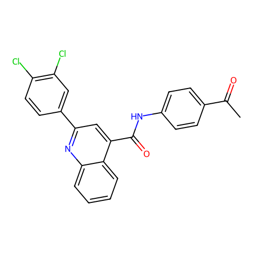 N-(4-acetylphenyl)-2-(3,4-dichlorophenyl)quinoline-4-carboxamide structure