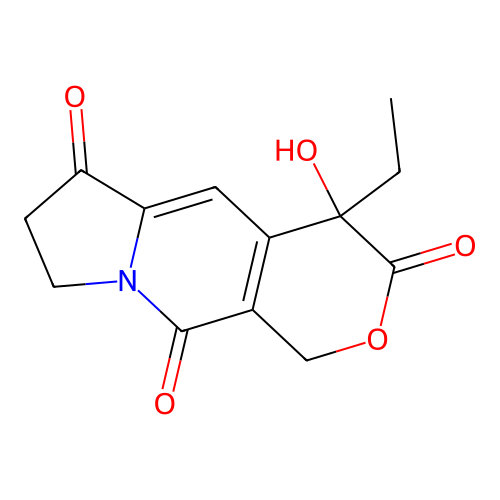 4-ethyl-4-hydroxy-7,8-dihydro-1H-pyrano[3,4-f]indolizine-3,6,10(4H)-trione structure