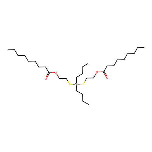 Nonanoic acid, 1,1'-[(dibutylstannylene)bis(thio-2,1-ethanediyl)] ester structure