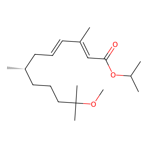 isopropyl (7S)-11-methoxy-3,7,11-trimethyl-dodeca-2,4-dienoate structure