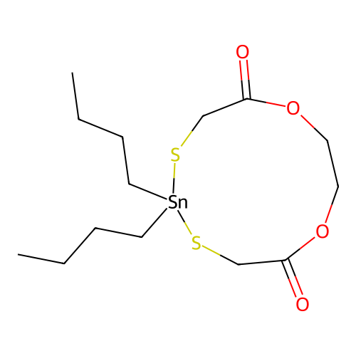 Ethylene glycol, ((dibutylstannylene)dithio)diacetate structure