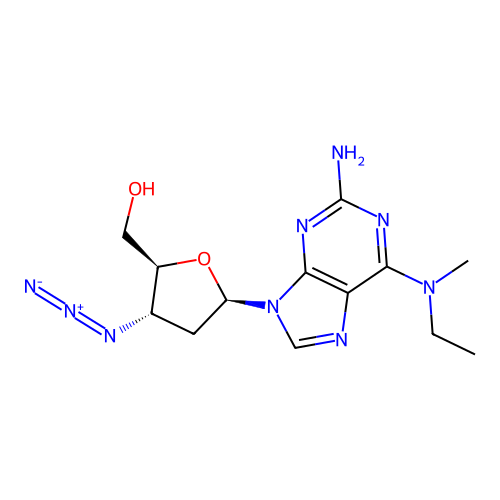 Adenosine, 2-amino-3'-azido-2',3'-dideoxy-N-ethyl-N-methyl- structure