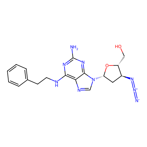 Adenosine, 2-amino-3'-azido-2',3'-dideoxy-N-(2-phenylethyl)- structure