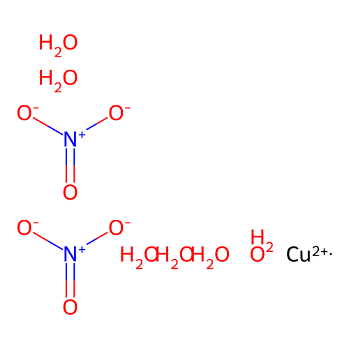 Cupric nitrate hexahydrate structure