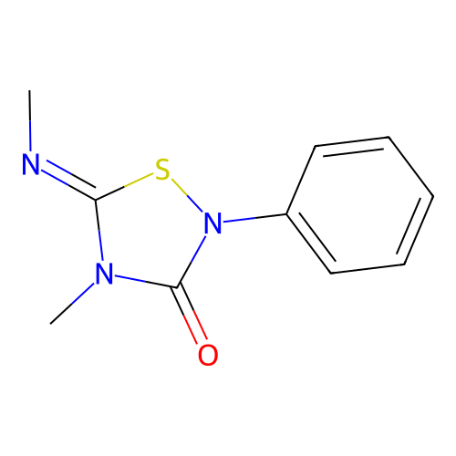 4-Methyl-5-methylimino-2-phenyl-1,2,4-thiadiazolidin-3-one structure