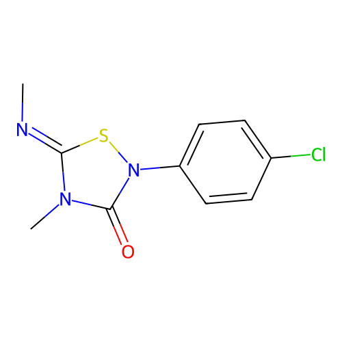 2-(4-Chlorophenyl)-4-methyl-5-methylimino-1,2,4-thiadiazolidin-3-one structure