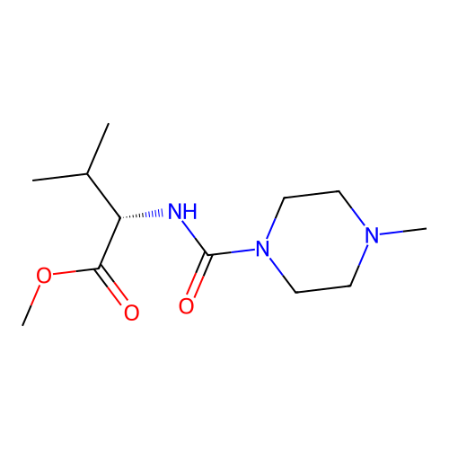 (S)-methyl 3-methyl-2-(4-methylpiperazine-1-carboxamido)butanoate structure
