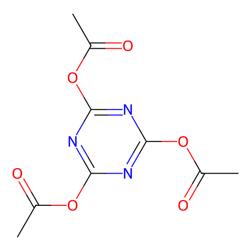 (4,6-Diacetyloxy-1,3,5-triazin-2-yl) acetate structure